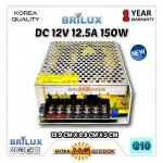Power Supply Trafo Brilux DC 12V 12.5A | 150W (Super Quality)